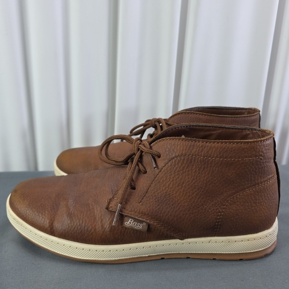 Men's Bass 713289 Two-Tone‎ Brown/Rust Lace-up Chukka Shoe Boots Size US 9.5